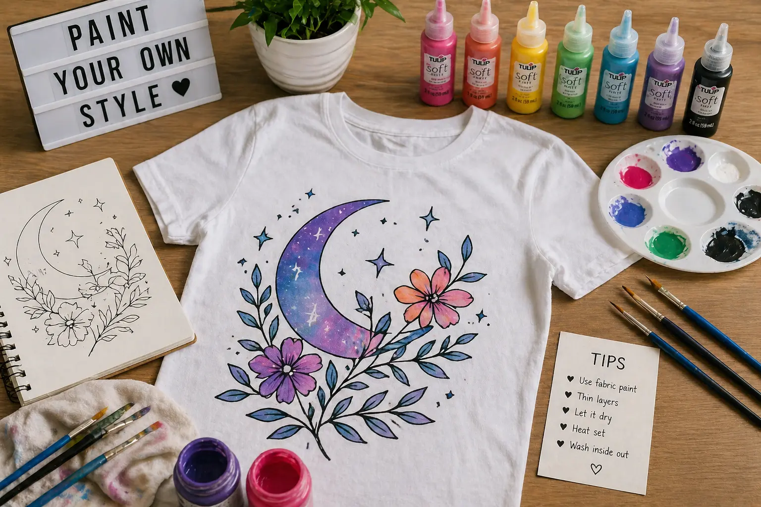 How to Paint Designs on T-Shirts Using Fabric Paint