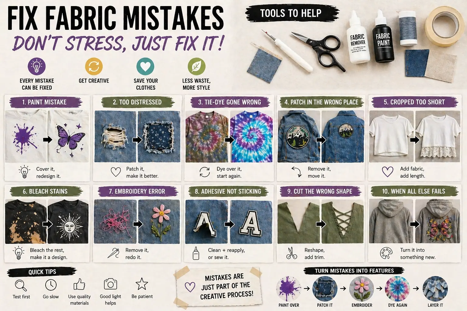 How to Remove Customization Mistakes and Fix Fabric Errors