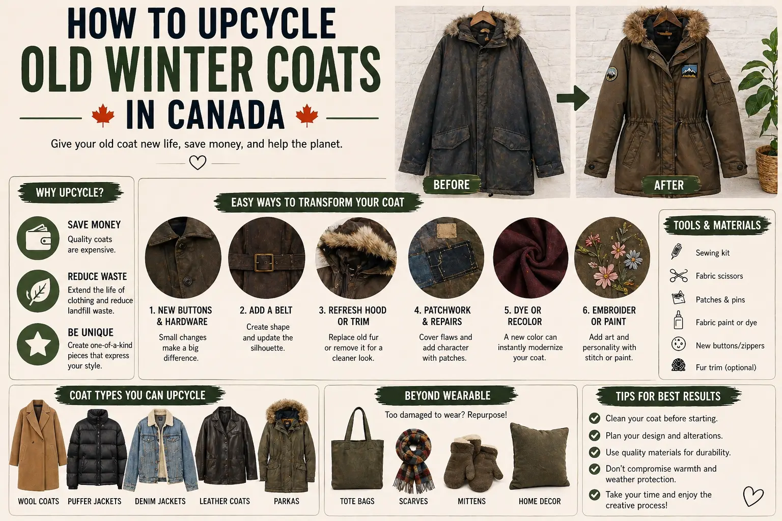 How to Upcycle Old Winter Coats in Canada