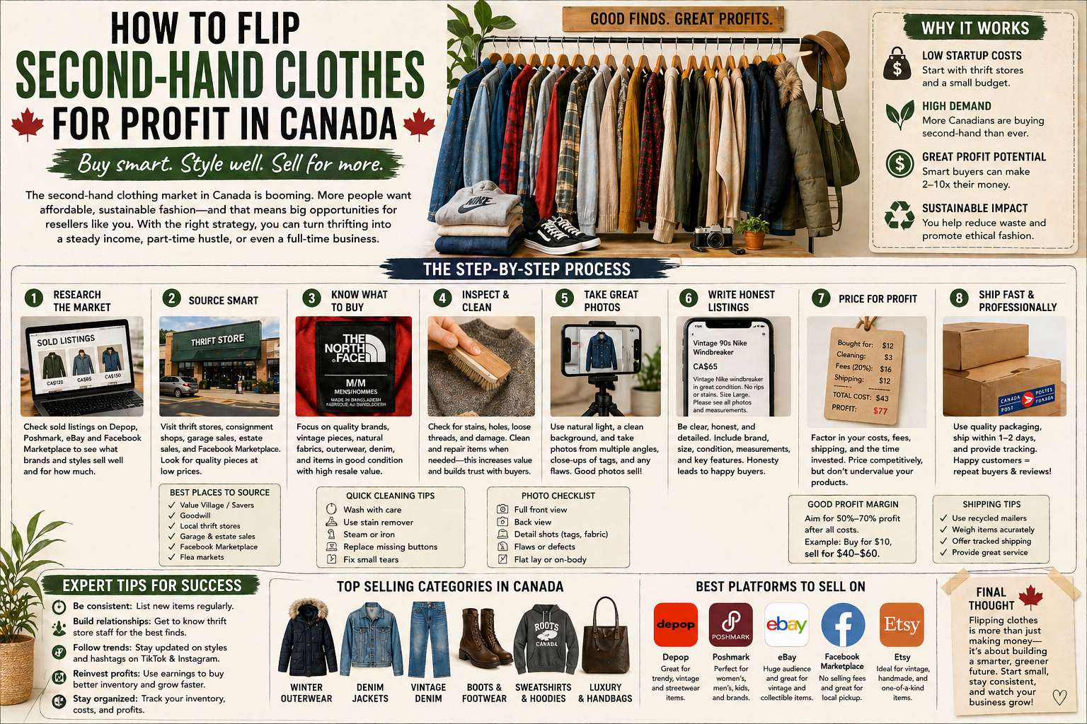 How to Flip Second-Hand Clothes for Profit in Canada