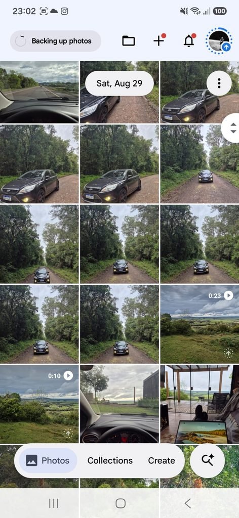 Backed-up photos visible in Google Photos on Android